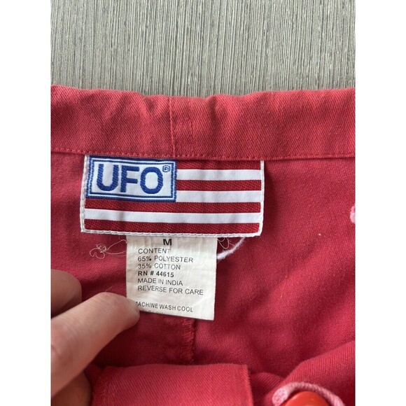 Vintage Y2K Red UFO Retro Pants Rave Parachute Hip Hop Streetwear 90’s M - Picture 3 of 10